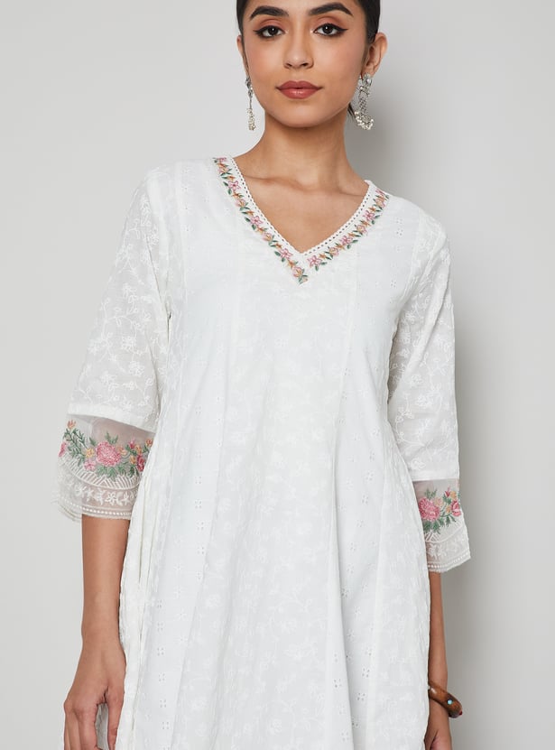 MELANGE Embroidered Anarkali Kurta