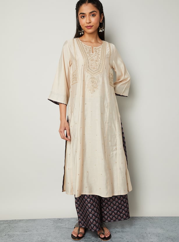MELANGE Embroidered Straight Kurta
