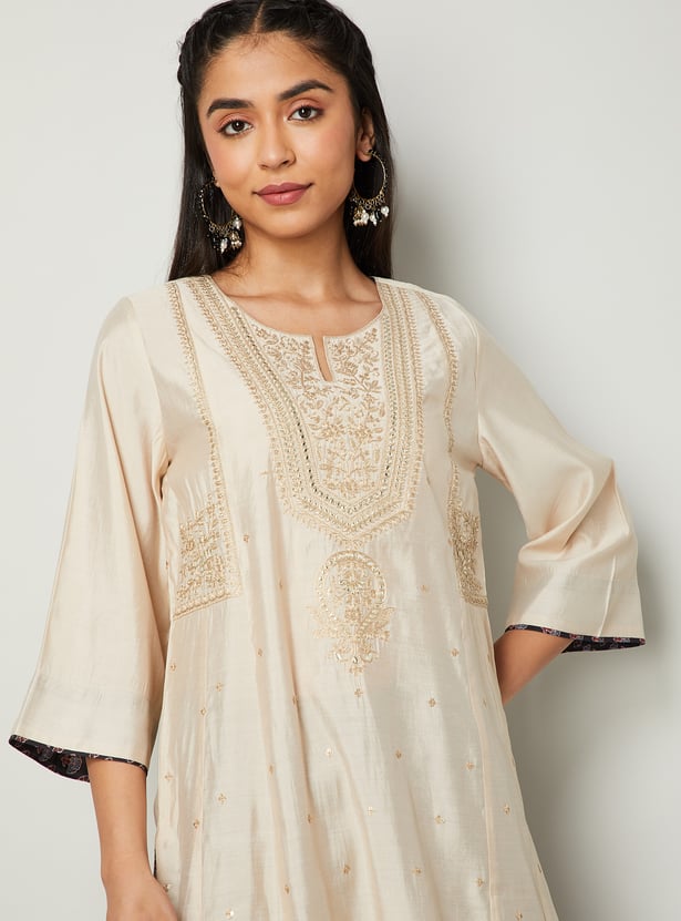 MELANGE Embroidered Straight Kurta