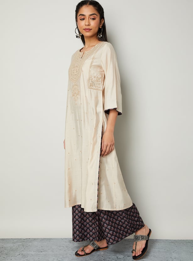 MELANGE Embroidered Straight Kurta