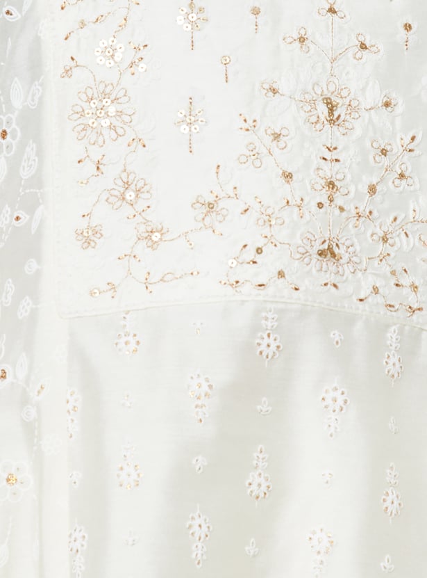 MELANGE Embroidered A-line Kurta