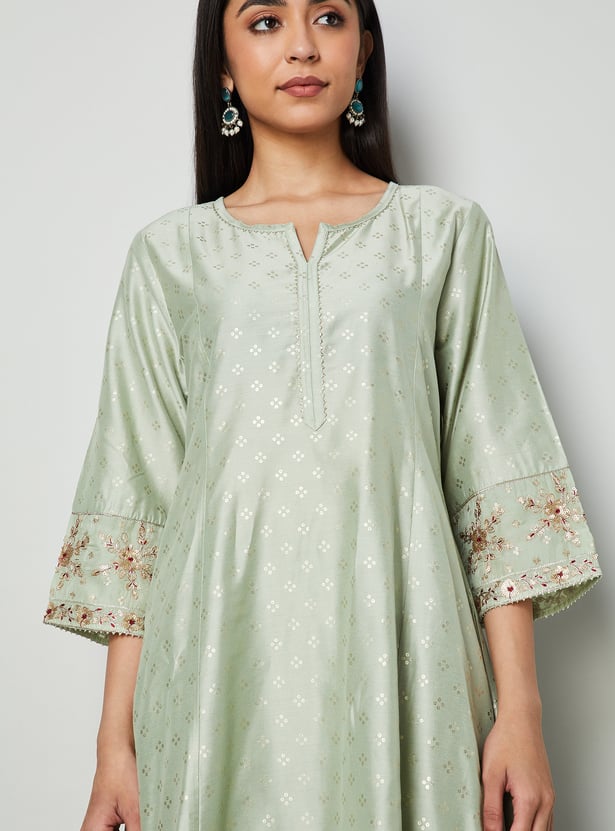 MELANGE Embroidered A-Line Kurta