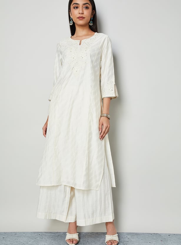 MELANGE Embroidered Straight Kurta