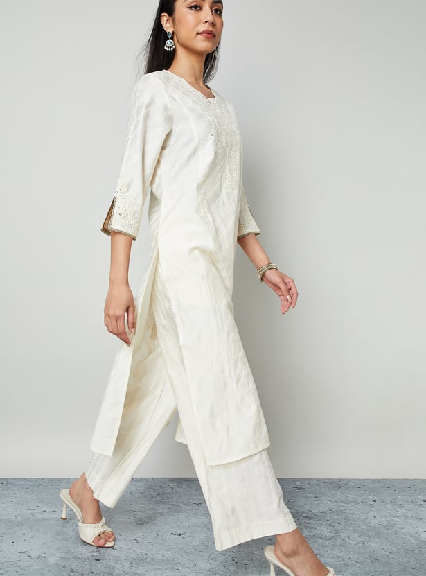 MELANGE Embroidered Straight Kurta