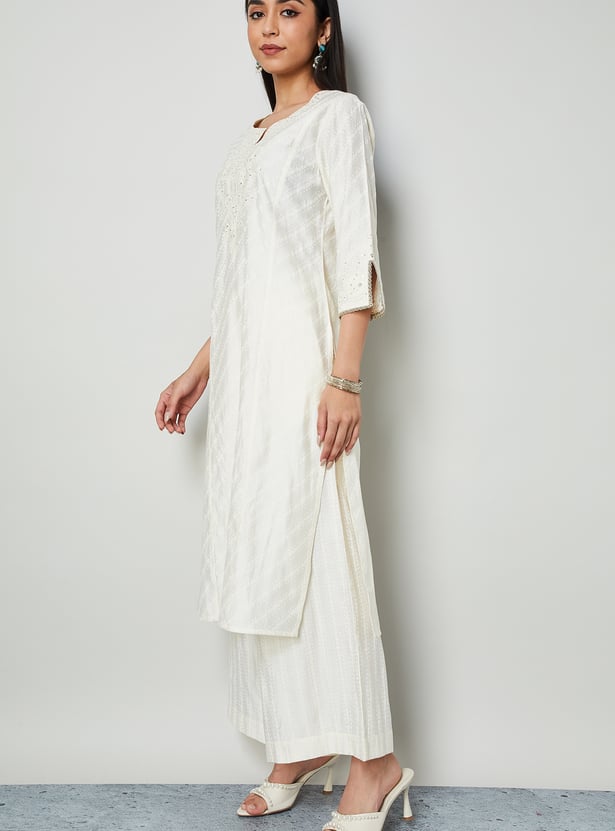 MELANGE Embroidered Straight Kurta