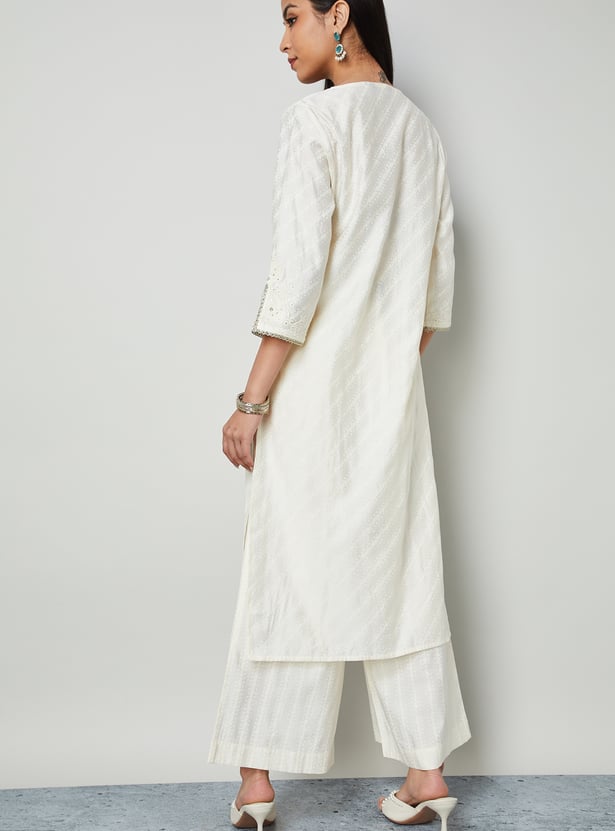 MELANGE Embroidered Straight Kurta