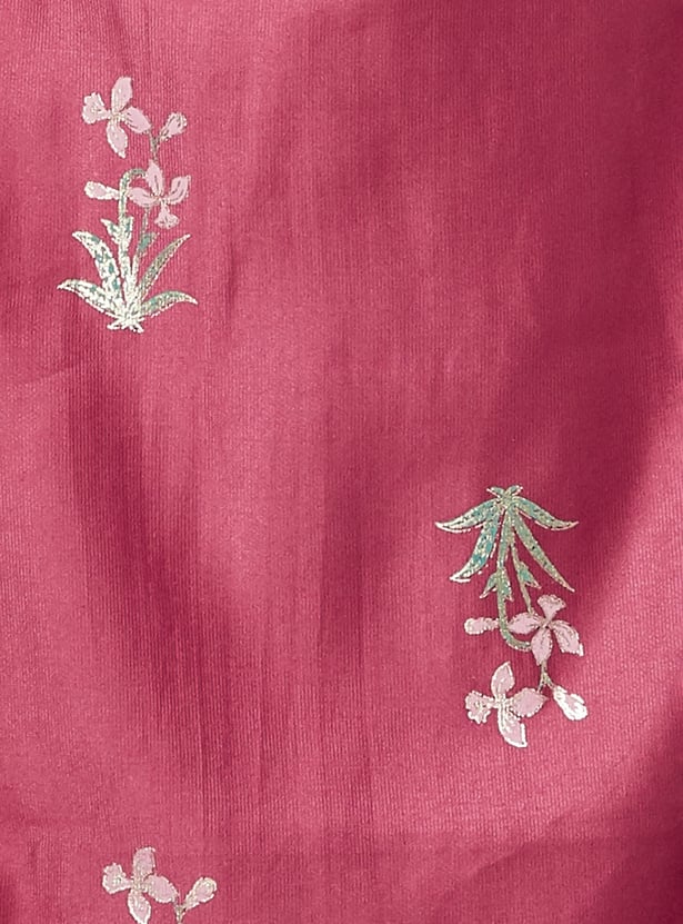 MELANGE Floral Print Notched Neck Straight Kurta