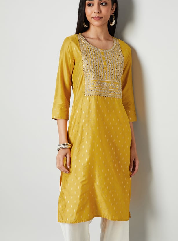 MELANGE Embroidered Straight Kurta