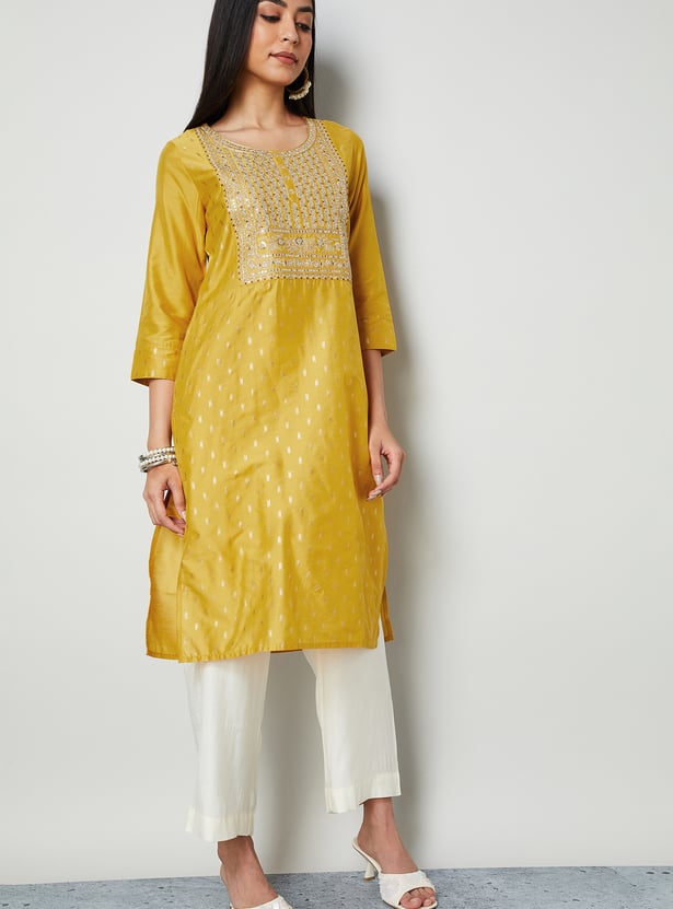 MELANGE Embroidered Straight Kurta