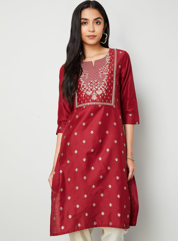 MELANGE Embroidered Straight Kurta