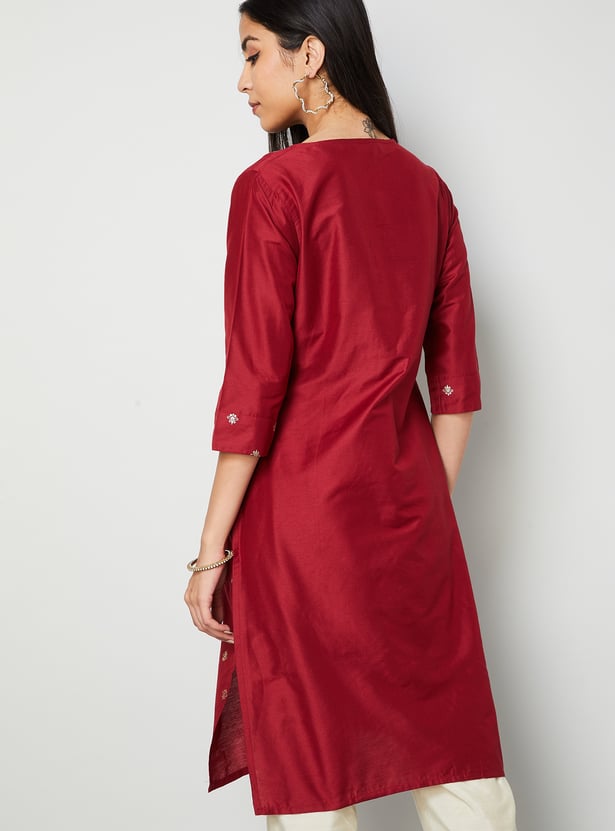 MELANGE Embroidered Straight Kurta