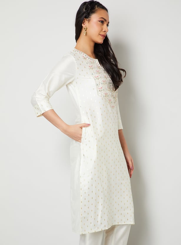 MELANGE Embroidered Straight Kurta