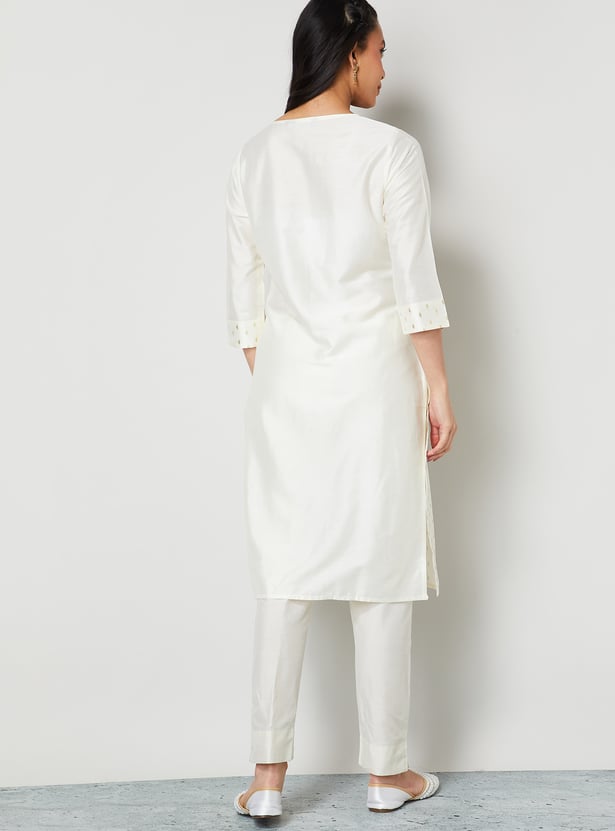 MELANGE Embroidered Straight Kurta
