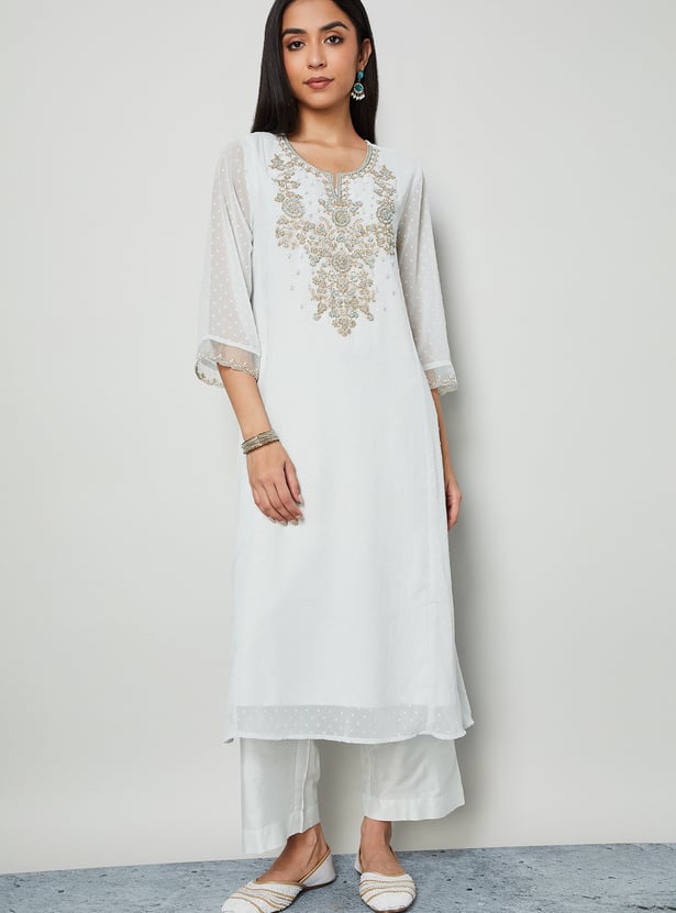 MELANGE Embellished Straight Kurta