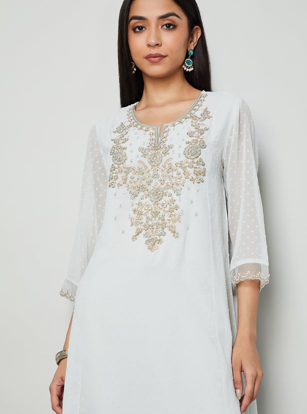 MELANGE Embellished Straight Kurta