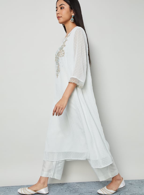 MELANGE Embellished Straight Kurta