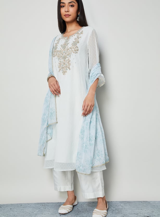 MELANGE Embellished Straight Kurta