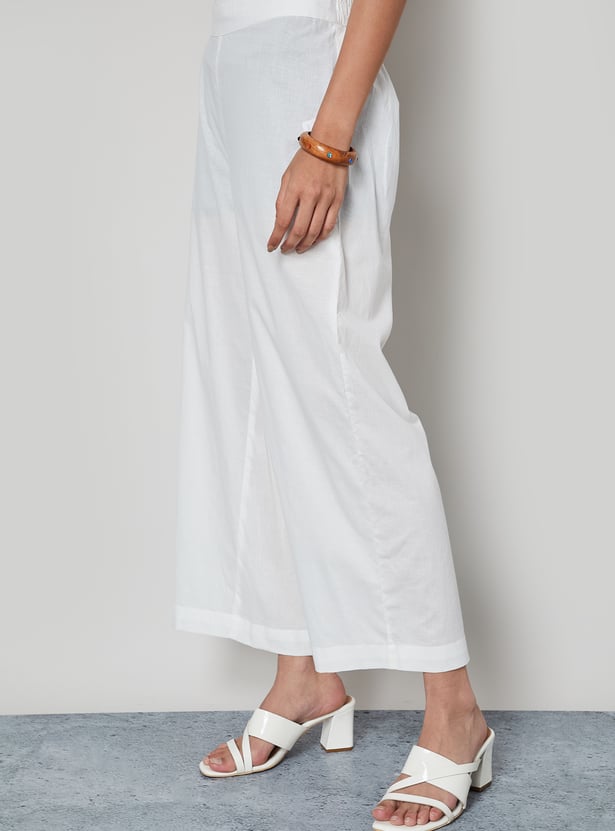 MELANGE Solid Straight Pants