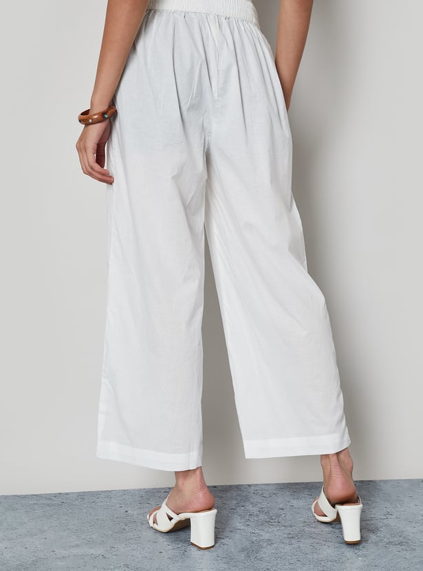 MELANGE Solid Straight Pants