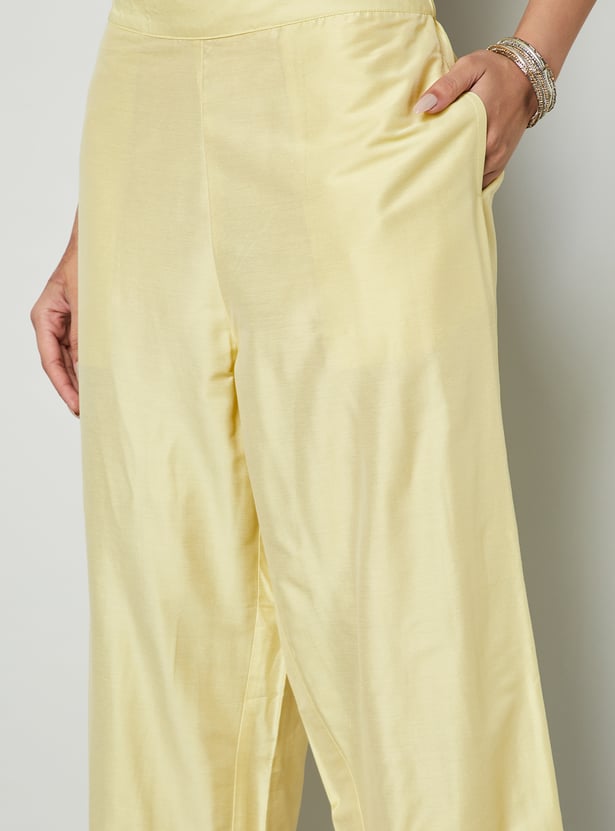 MELANGE Lace Hem Palazzos