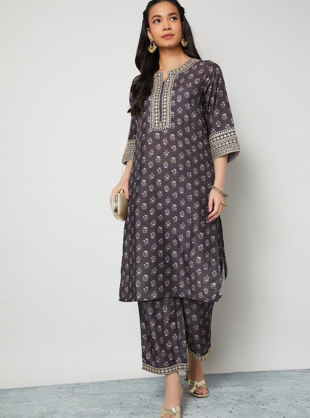 MELANGE Floral Print Kurta Set