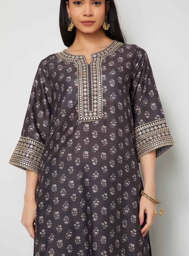 MELANGE Floral Print Kurta Set