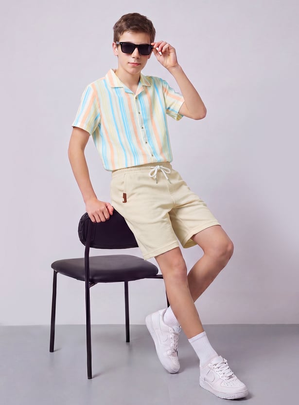 FAME FOREVER Boys Textured Regular Shorts