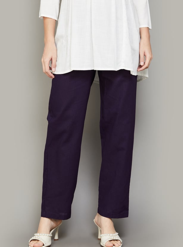 SPAN Solid Straight Pants