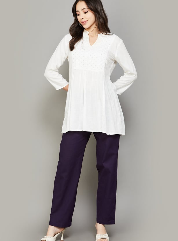 SPAN Solid Straight Pants