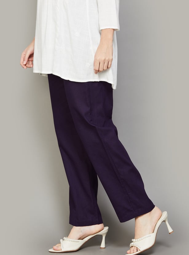 SPAN Solid Straight Pants