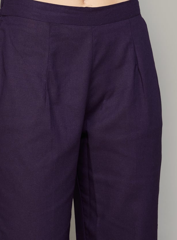 SPAN Solid Straight Pants