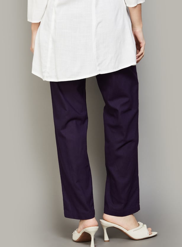 SPAN Solid Straight Pants