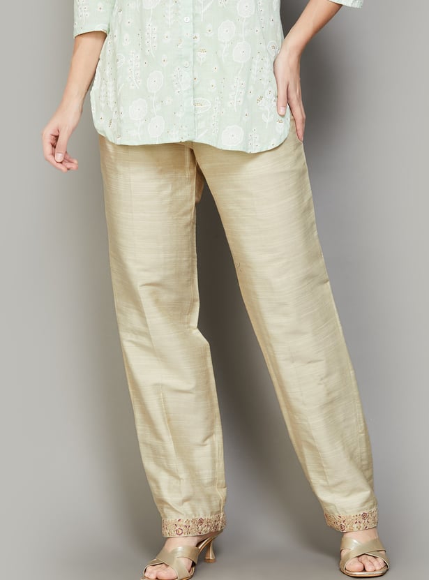 SPAN Solid Straight Pants
