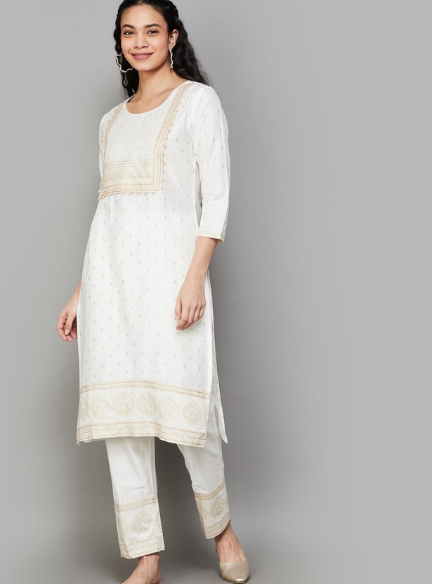 SPAN Printed Straight Kurta Set