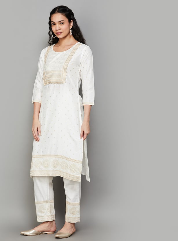 SPAN Printed Straight Kurta Set