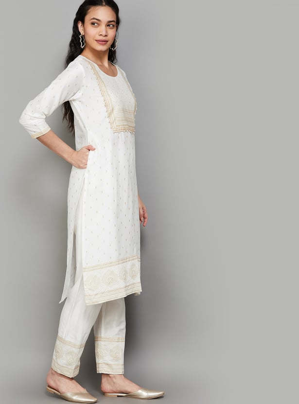 SPAN Printed Straight Kurta Set