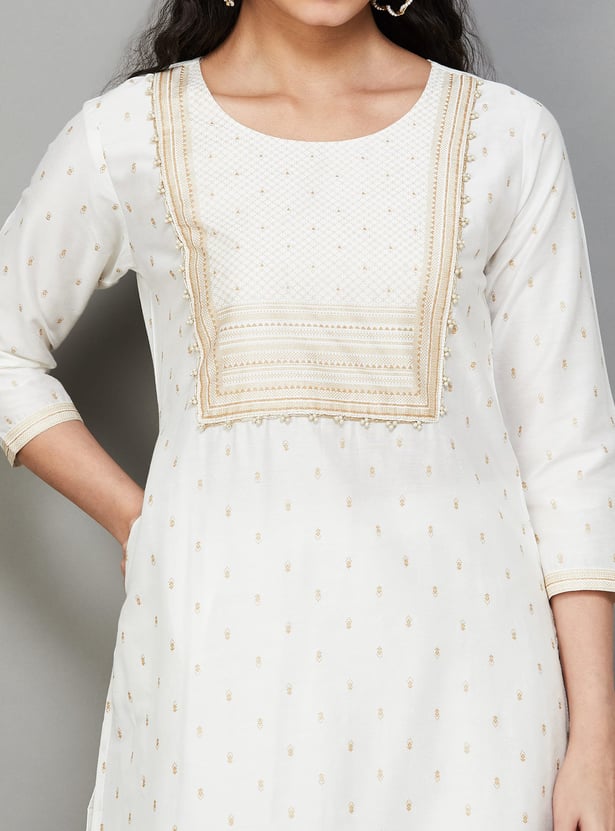 SPAN Printed Straight Kurta Set