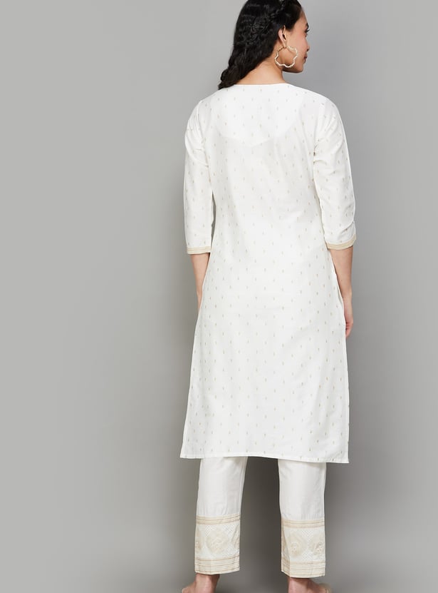 SPAN Printed Straight Kurta Set