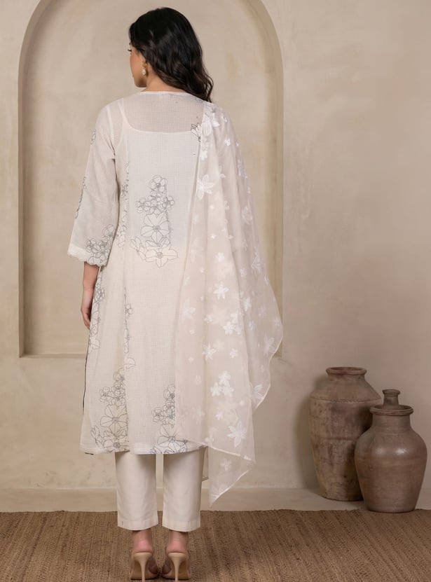 W Floral Print A-line Kurta Set
