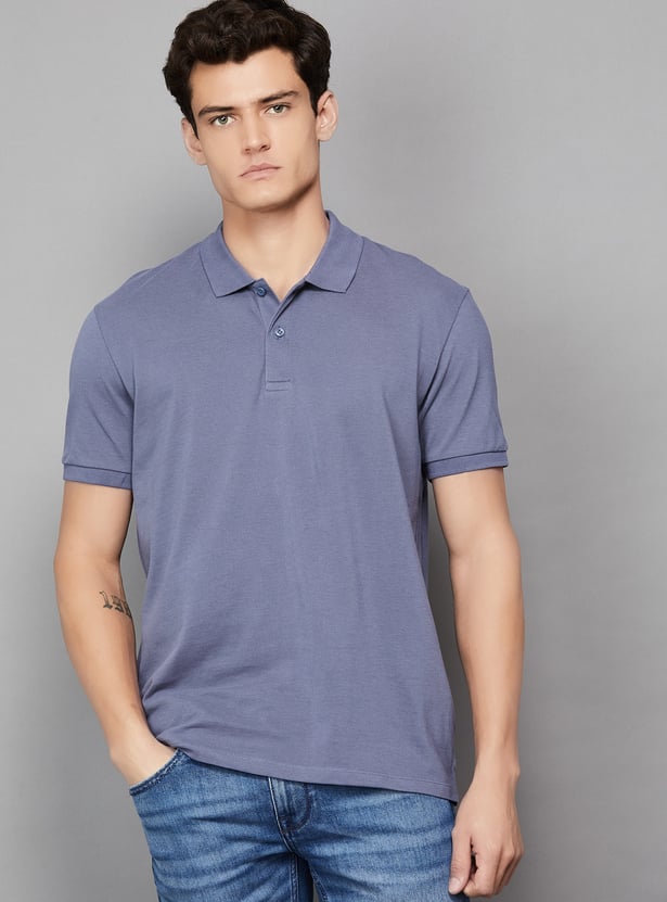 CELIO Solid Polo T-shirt
