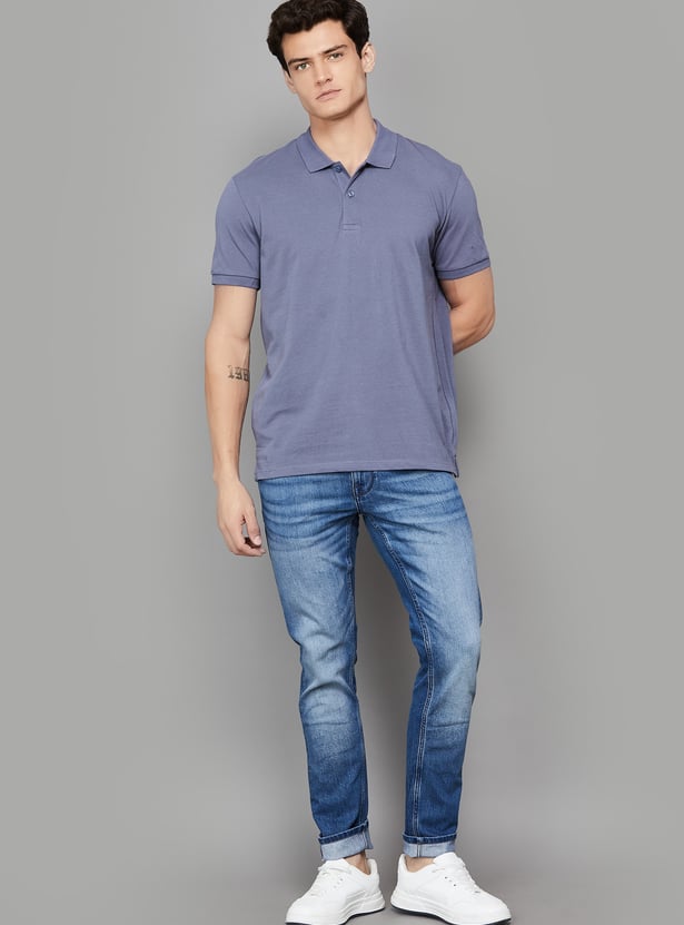 CELIO Solid Polo T-shirt