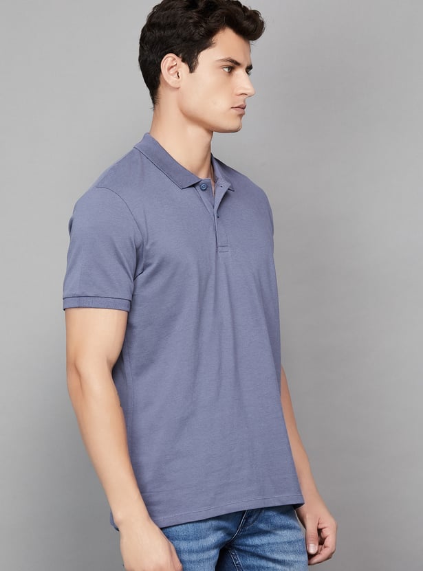 CELIO Solid Polo T-shirt
