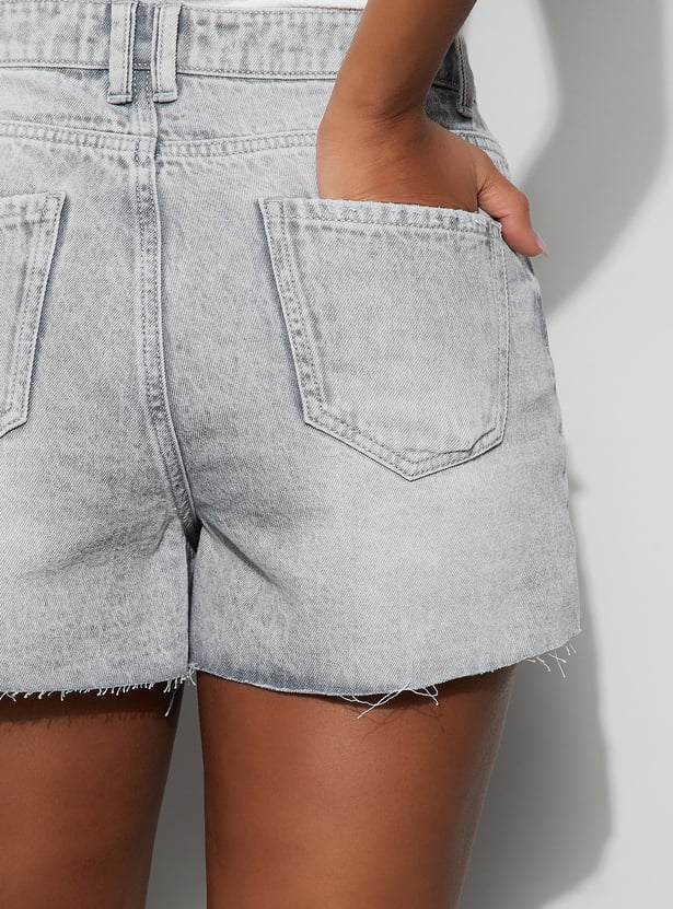 GINGER Distressed Denim Shorts