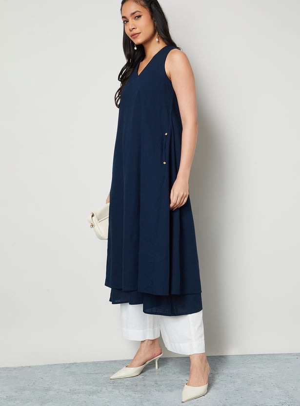 MELANGE Solid A-Line Kurta