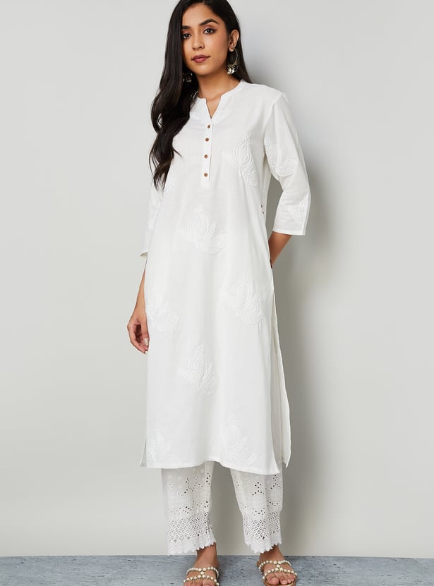 MELANGE Embroidered Straight Kurta