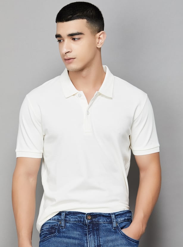 CELIO Solid Polo T-shirt