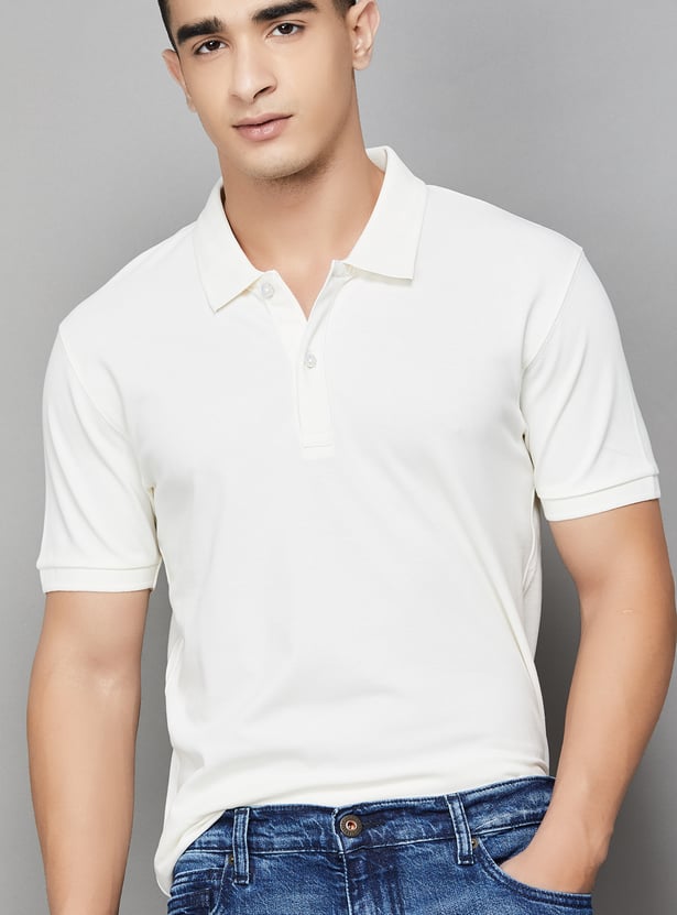 CELIO Solid Polo T-shirt