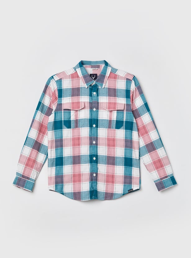 ALLEN SOLLY Boys Checked Shirt