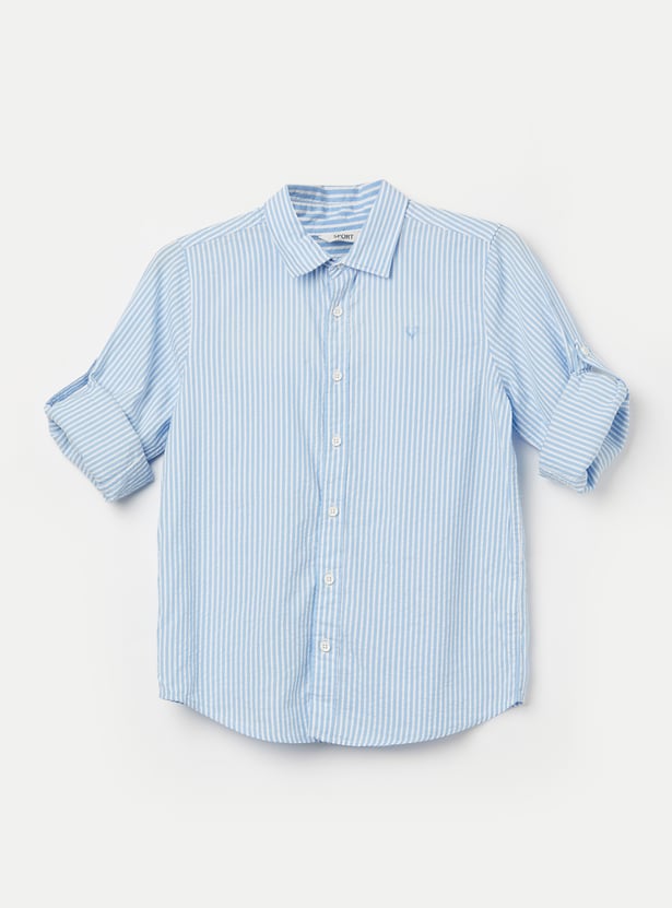 ALLEN SOLLY Boys Striped Slim Fit Shirt