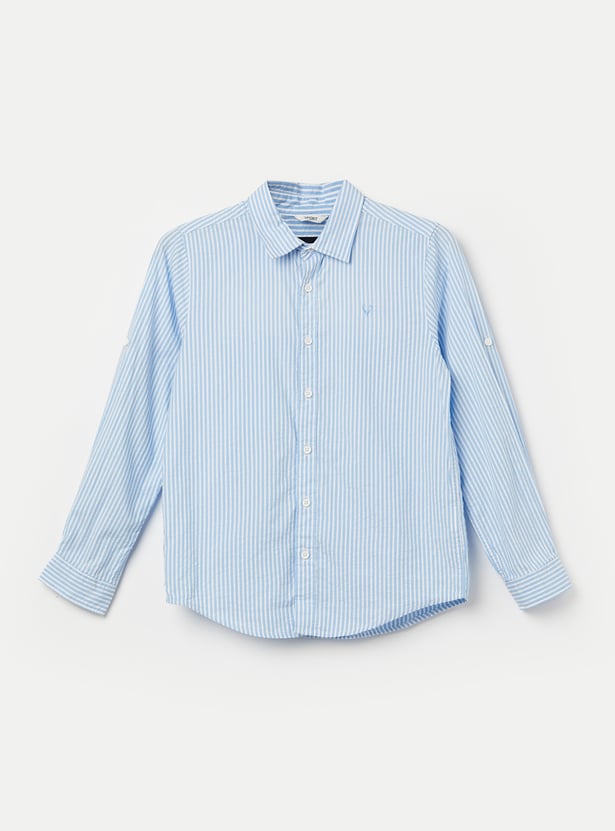 ALLEN SOLLY Boys Striped Slim Fit Shirt